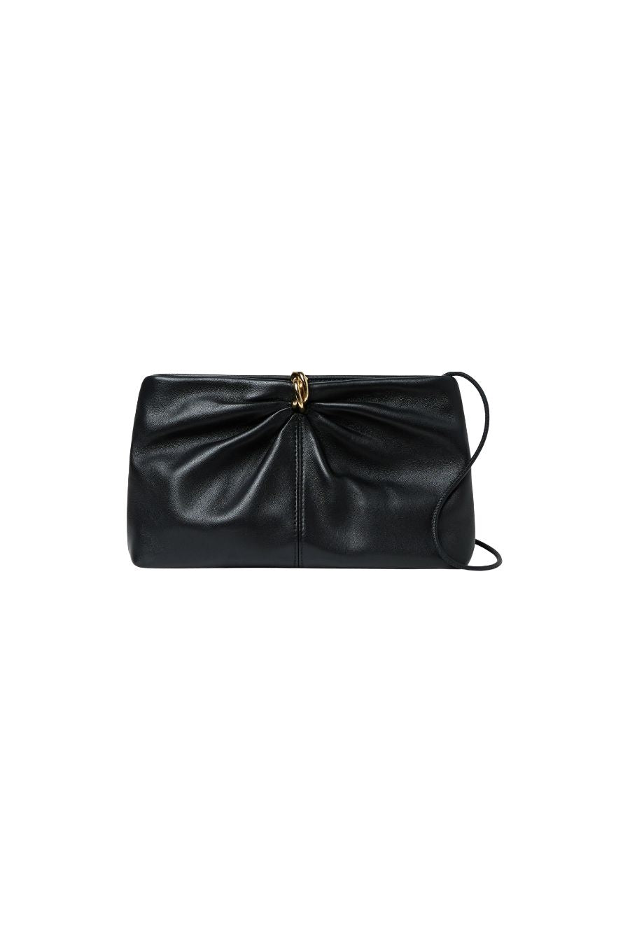 Corrine Gathered Clutch in Black