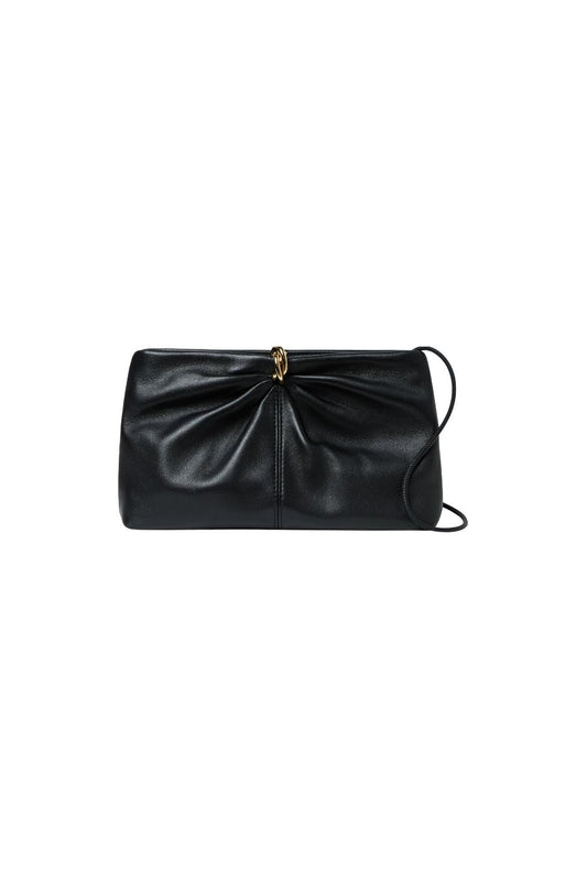 Corrine Gathered Clutch in Black