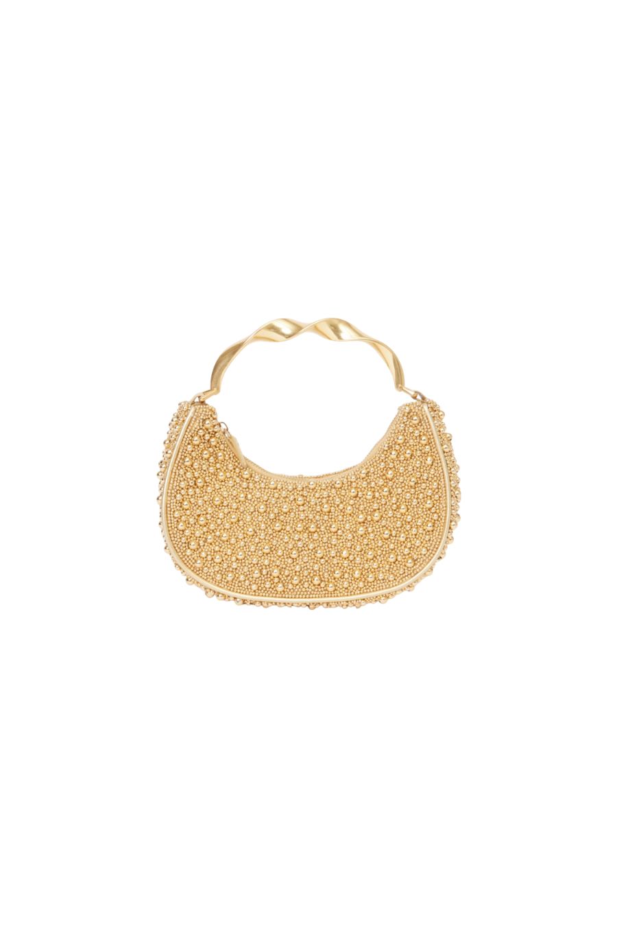 Evelyn Crescent Bag in Gold