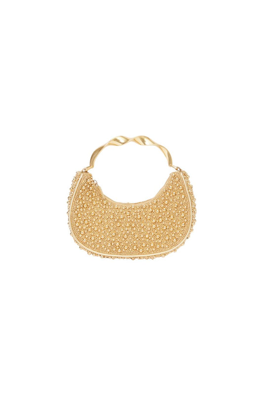 Evelyn Crescent Bag in Gold