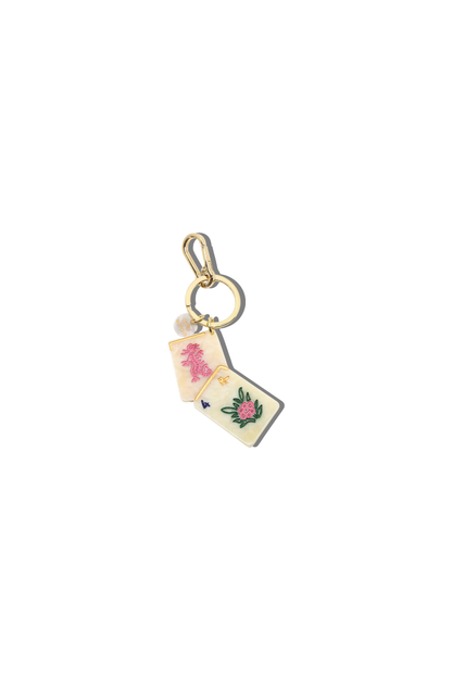 Flower Mahjong Bag Charm + Keychain