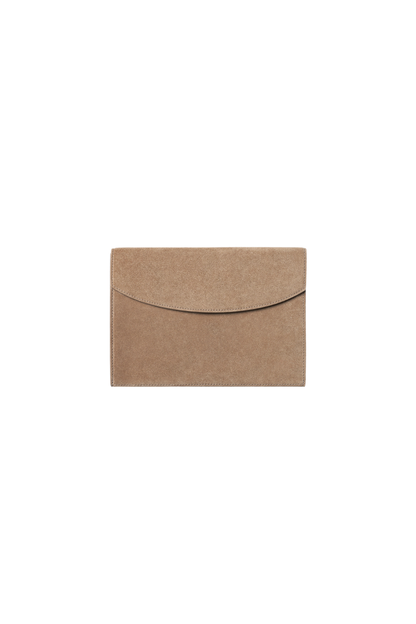 Suede Envelope Clutch in Sand