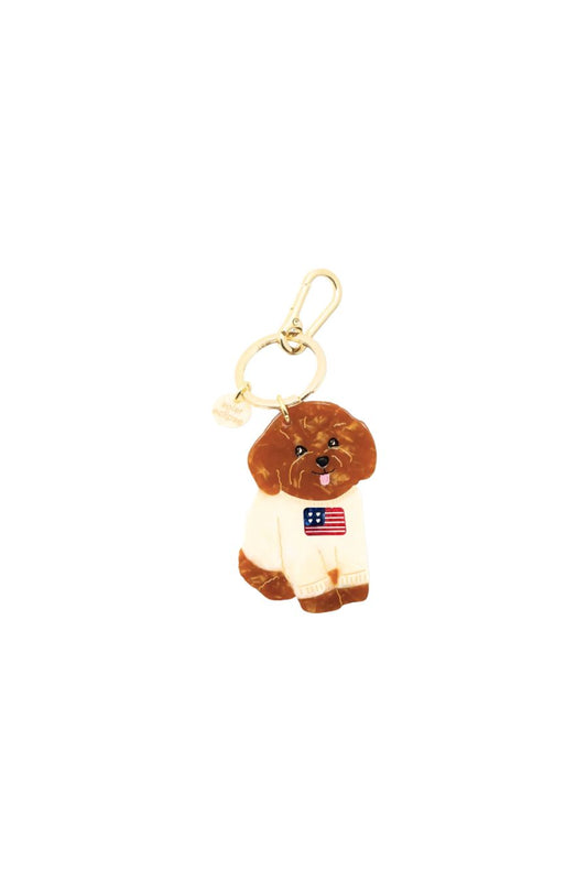 Americana Puppy Bag Charm + Keychain