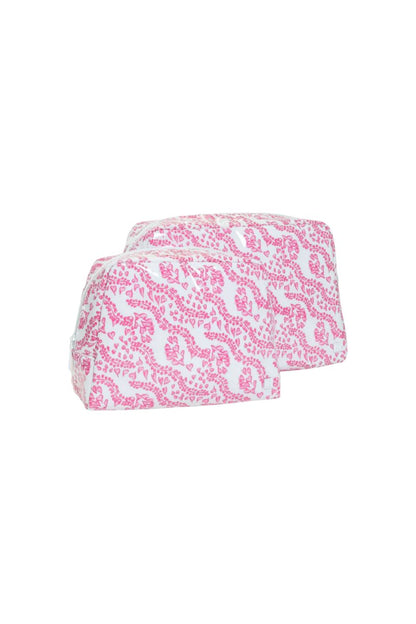 Luxe Gloss M Wash Bag in All Heart Pink