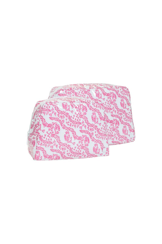 Luxe Gloss M Wash Bag in All Heart Pink