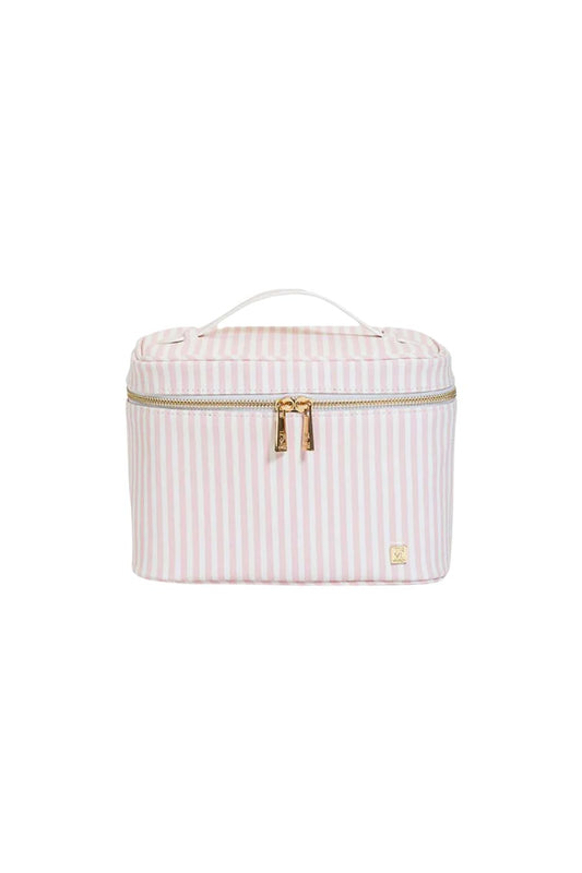 Luxe Vanity Train Case Pimlico Stripe Pink