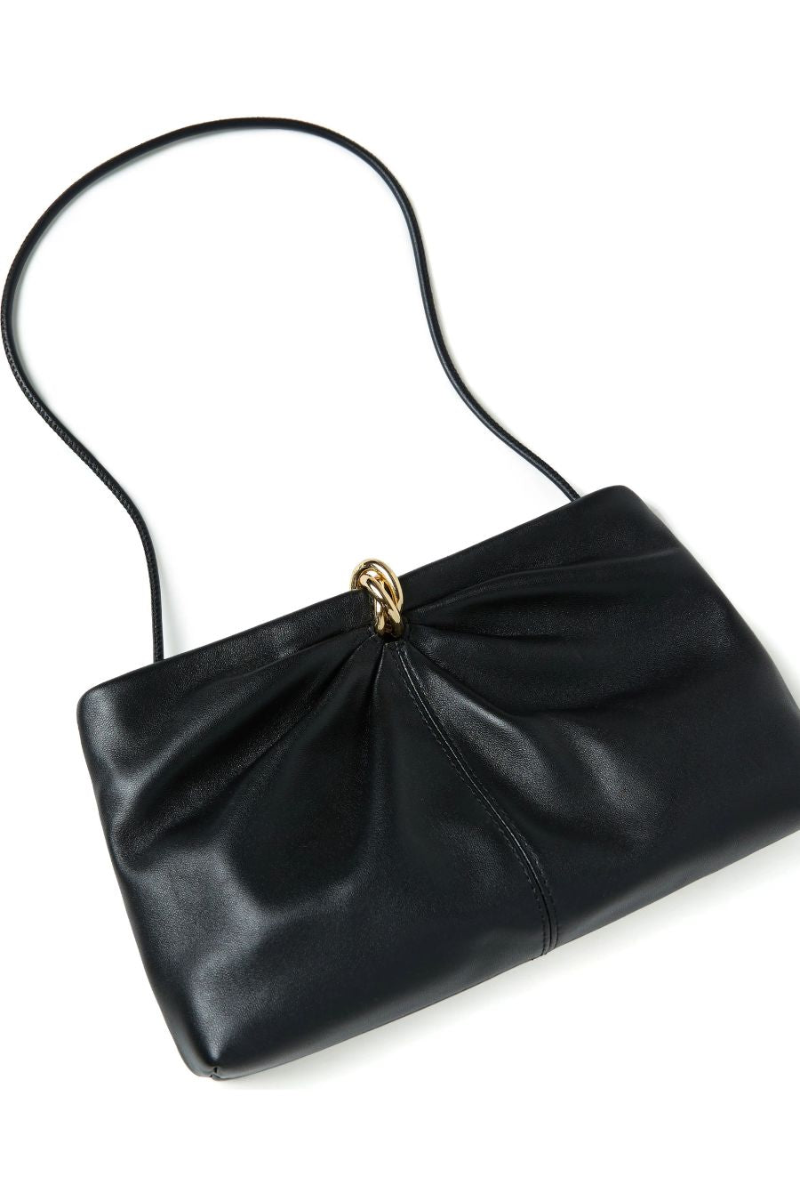 Corrine Gathered Clutch in Black