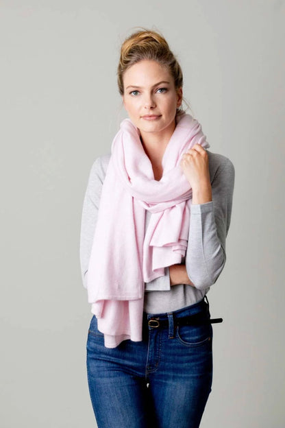 Passport Travel Wrap in Rose Quartz by Alpine Cashmere, alternate view