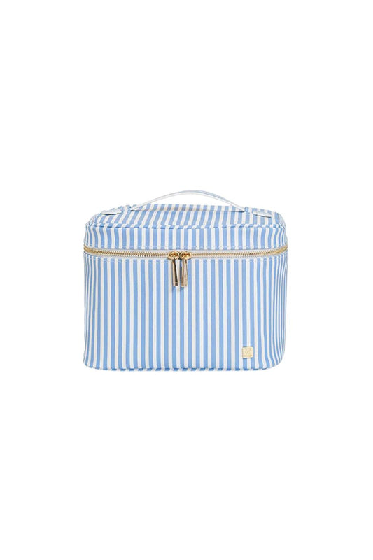 Luxe Vanity Train Case Pimlico Stripe Chambray