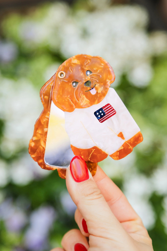 Americana Puppy Compact Mirror
