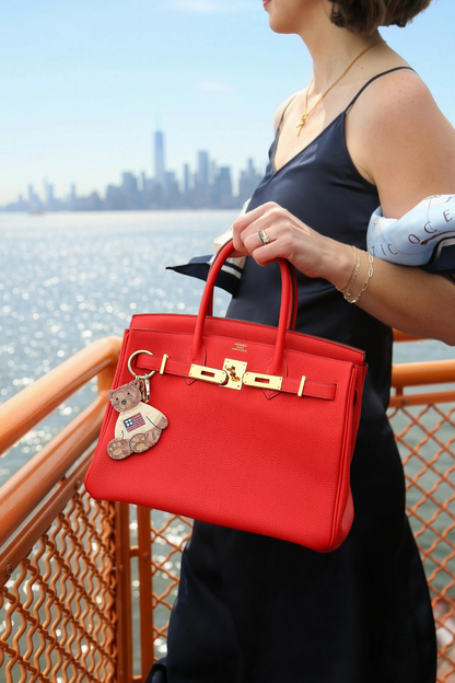 Americana Teddy Bear Bag Charm + Keychain