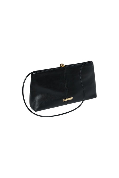 Corrine Gathered Clutch in Black