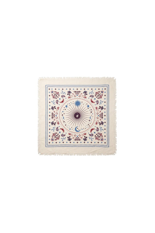 Mini Cosmic Bandana in Ivory/Plum/Azure