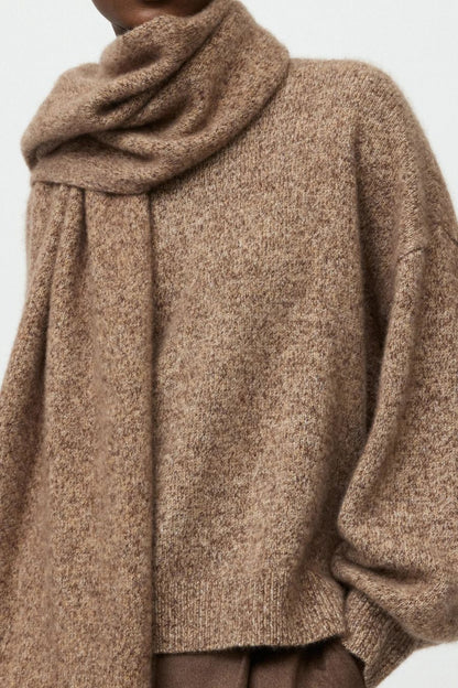 Marled Scarf in Brown Melange