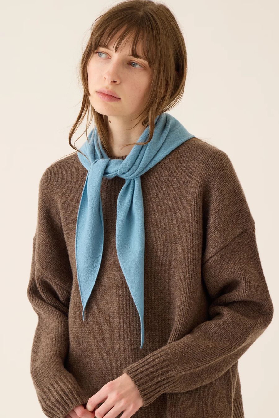 Nessa Cashmere Bandana in Vintage Blue
