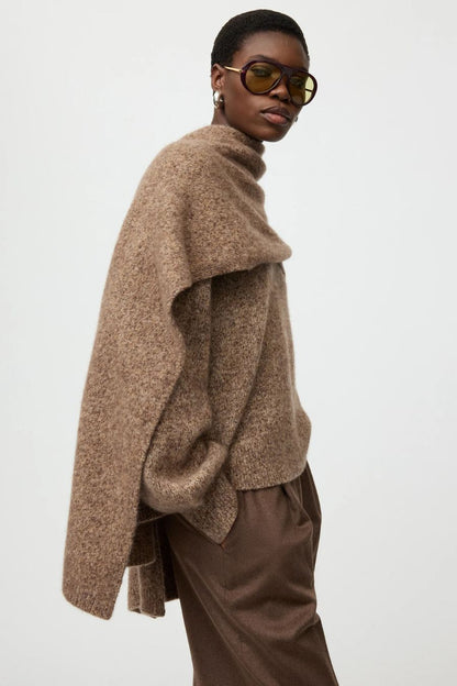 Marled Scarf in Brown Melange