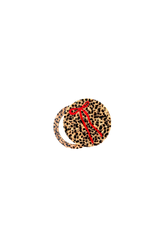 Leopard Bow Compact Mirror