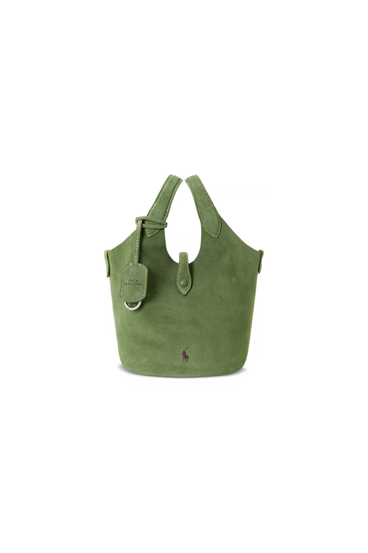 Polo Play Suede Small Tote & Crossbody in Pesto