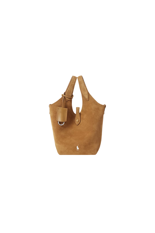Polo Play Suede Small Tote & Crossbody in Carmel
