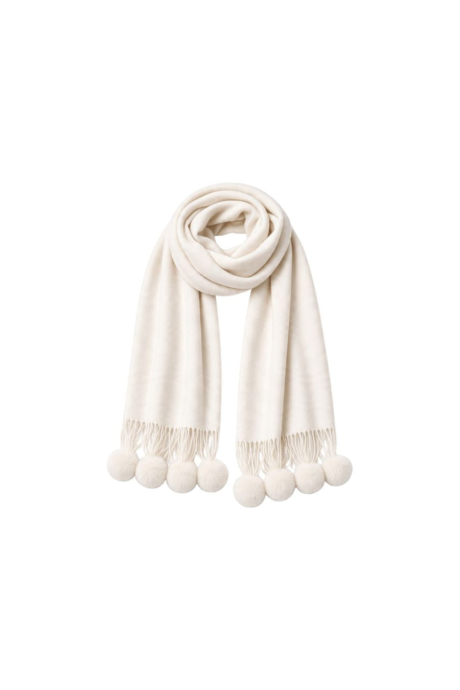 Cashmere Rex Rabbit Pom Wrap in White