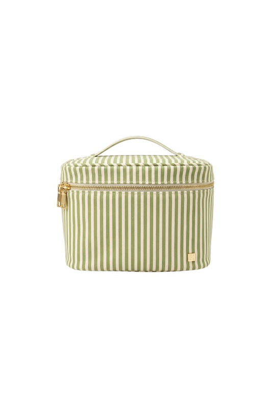 Luxe Vanity Train Case in Pimlico Stripe Sage