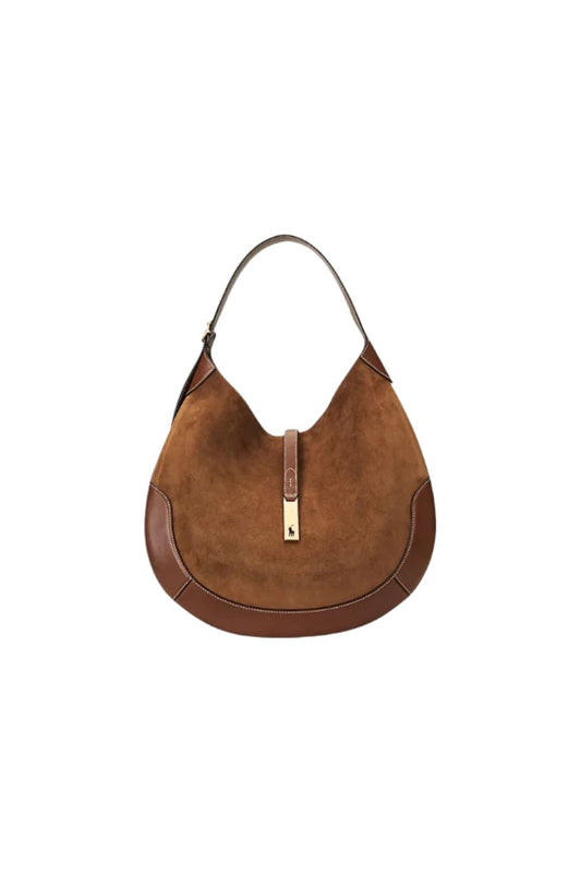 Polo ID Suede-Leather Medium Shoulder Bag