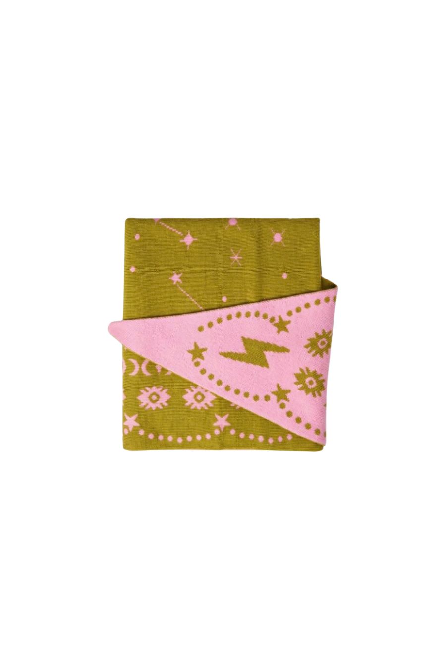 Nebula Triangle Scarf in Moss/Bubblegum