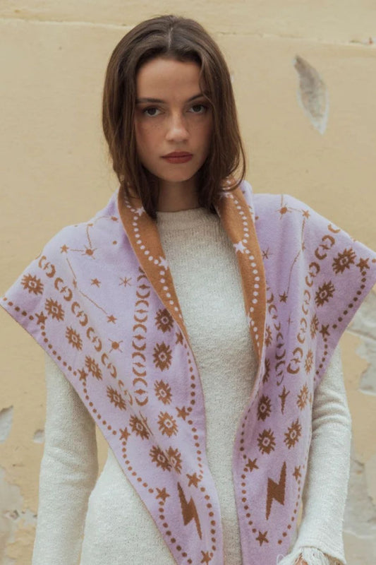 Nebula Triangle Scarf in Mocha/Lavender by Freya