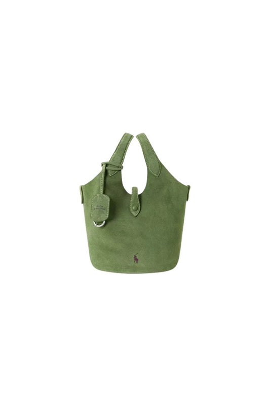 Polo Play Suede Small Tote & Crossbody in Pesto