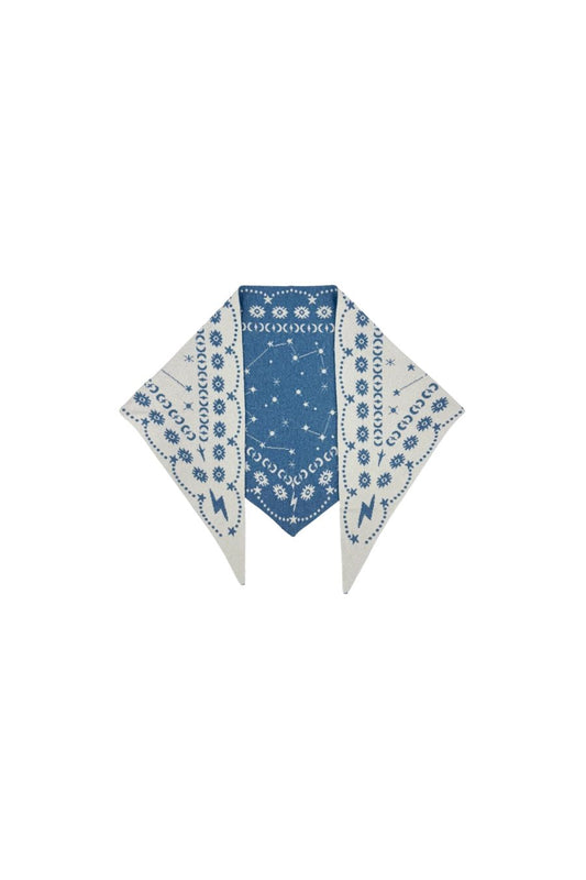 Nebula Triangle Scarf in Denim/Ivory by Freya