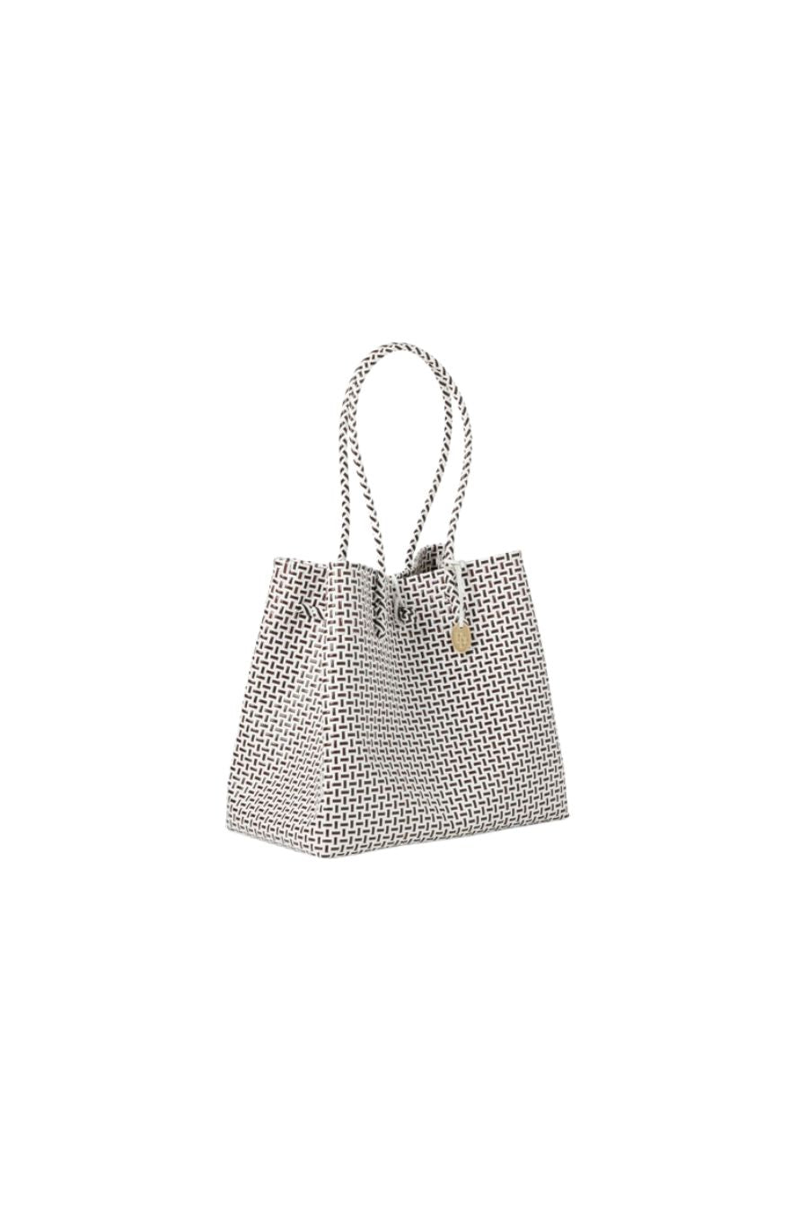 Izmir Large Shopper Bag in Brown/White