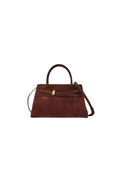 Suede Veronica Beard Dash Bag in Chestnut