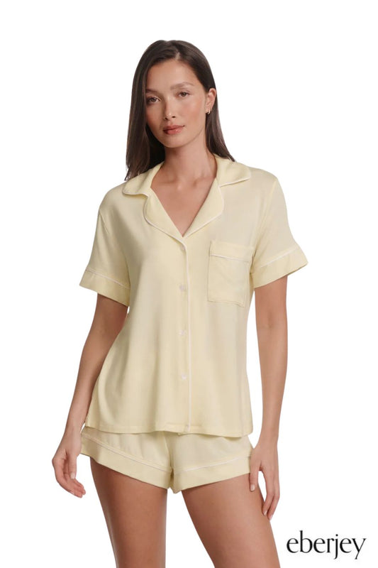 Gisele Relaxed Short PJ Set in Butter/Ivory