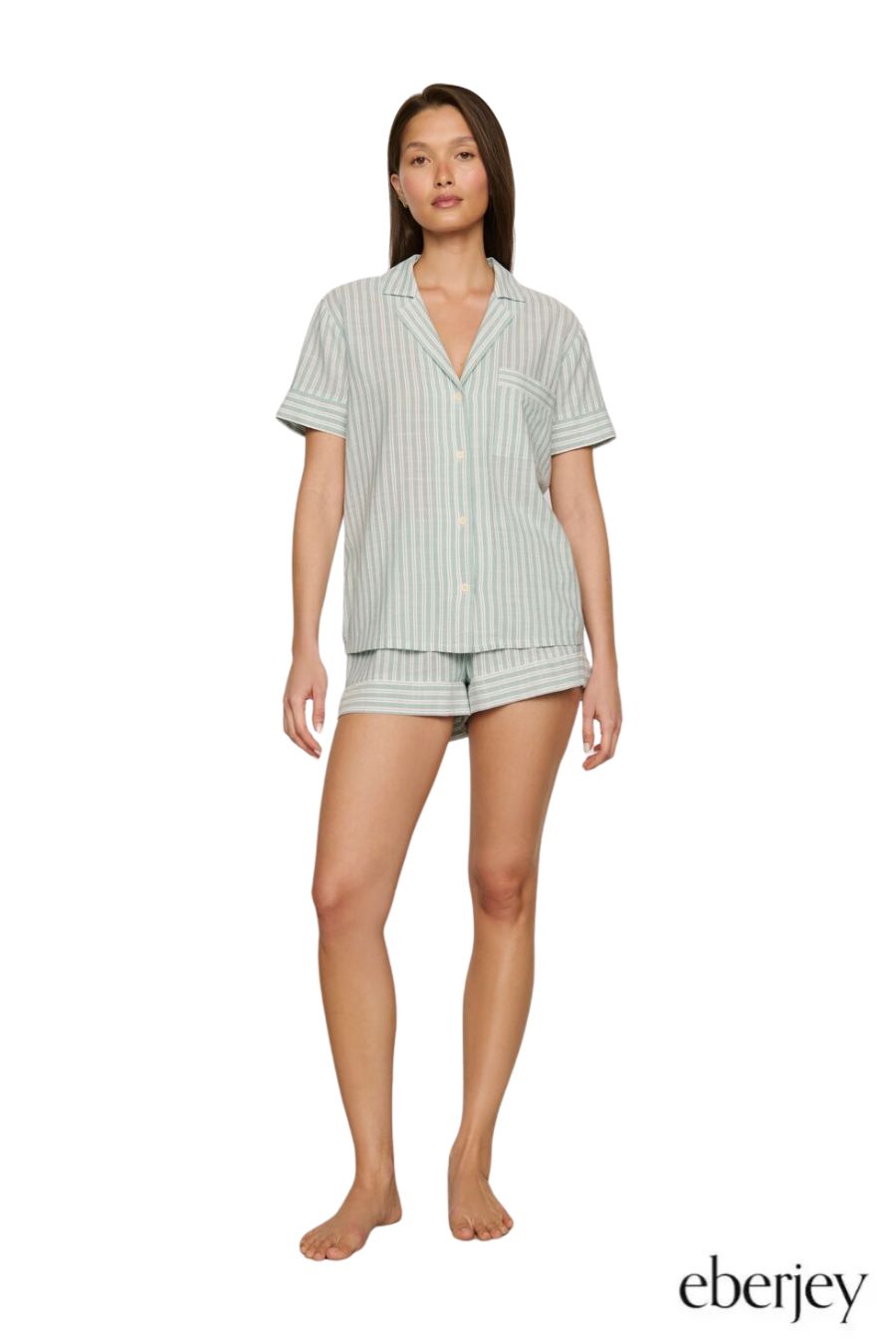 Nautico Shortie PJ Set in Seagrass/White