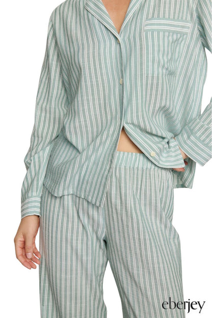Nautico Long PJ Set in Seagrass/White