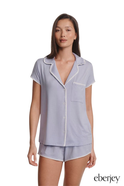 Frida Shortie Short PJ Set in Lavender/Ivory