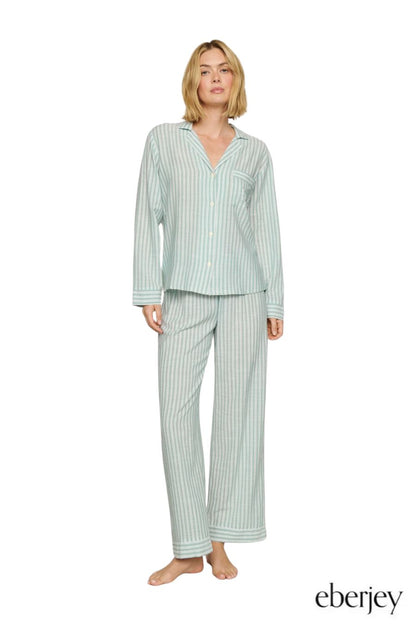 Nautico Long PJ Set in Seagrass/White