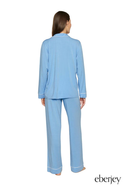 Gisele Long PJ Set in Summer Blue/White