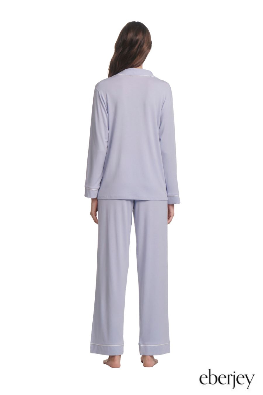 Gisele Long PJ Set in Lavender/Ivory