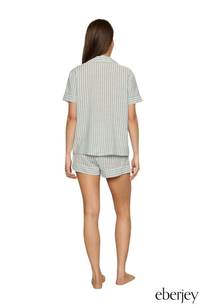 Nautico Shortie PJ Set in Seagrass/White