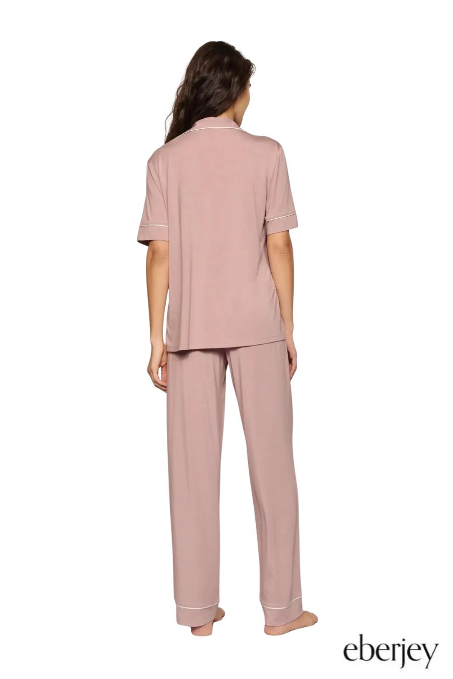 Gisele Short Sleeve PJ Set in Woodrose/Ivory
