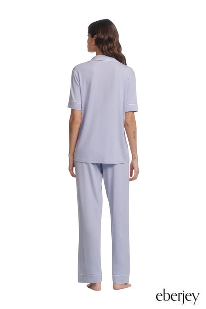 Gisele Short Sleeve PJ Set in Lavender/Ivory