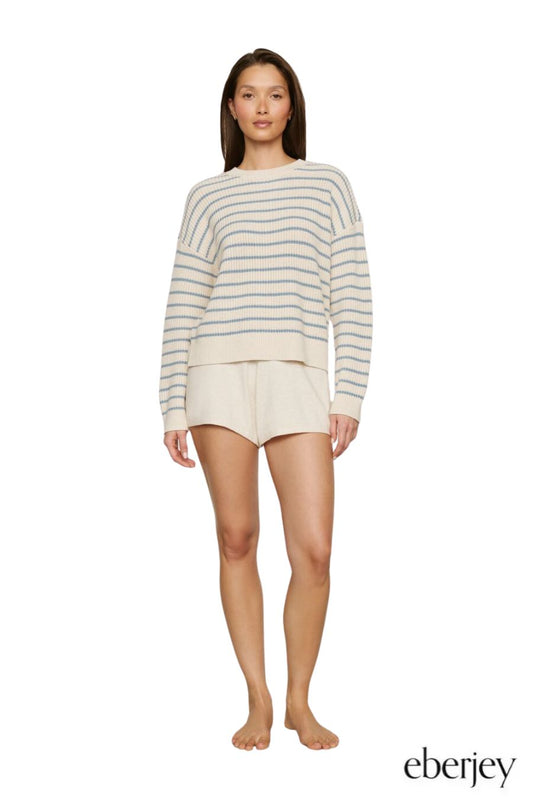 Coastal Sweater in Almond/Faded Denim