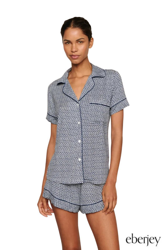 Gisele Relaxed Short PJ Set in Seashell Navy