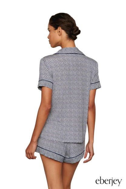 Gisele Relaxed Short PJ Set in Seashell Navy