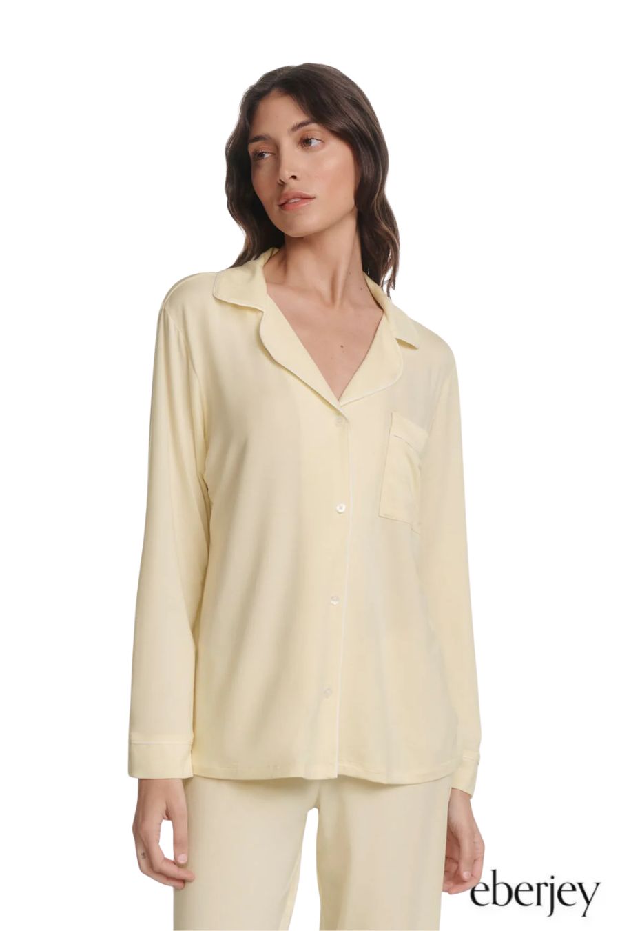Gisele Long PJ Set in Butter/Ivory