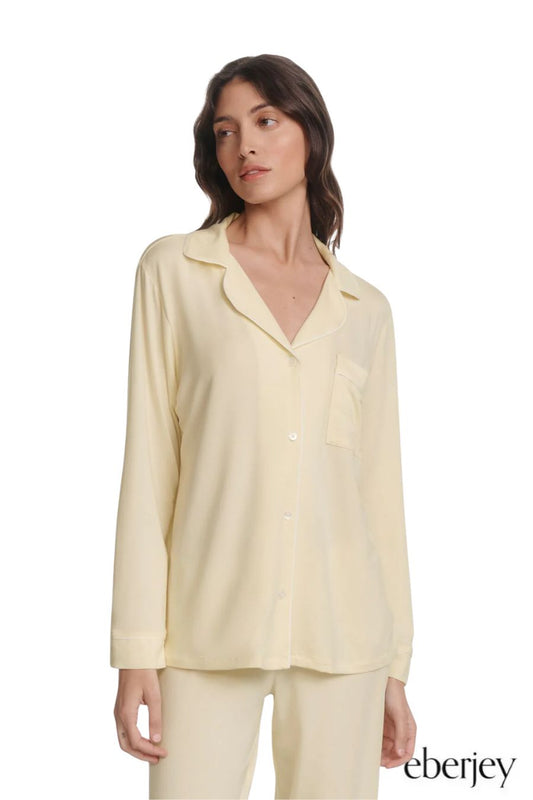 Gisele Long PJ Set in Butter/Ivory