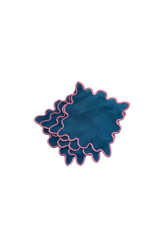 Splash Teal Cocktail Napkin S/4