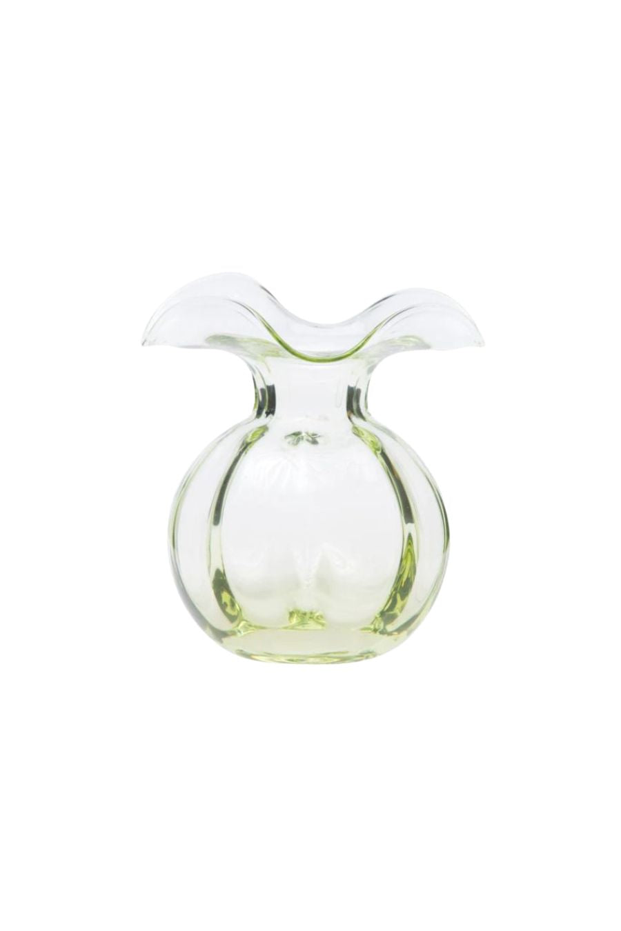 Hibiscus Glass Green Medium Fluted Vase
