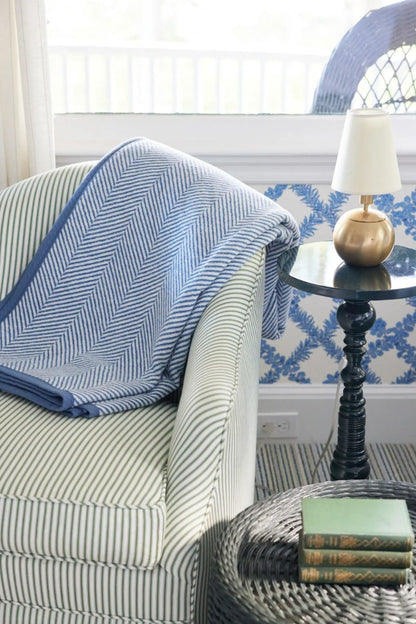 Herringbone Cornflower Blanket